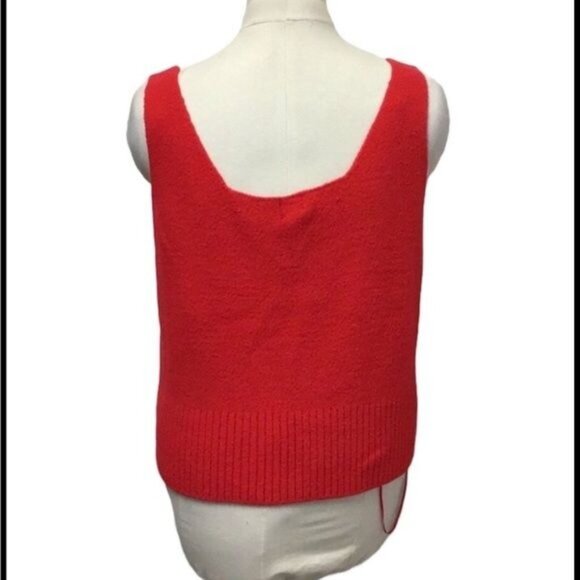 A New Day Women’s Sleeveless V Neck Cropped Knit Top, Red, size XXL - Picture 3 of 7